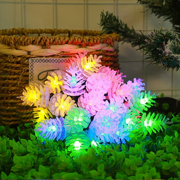 EWASWON Christmas Solar Pinecone String Lights, 5M 20LED Multicolor, 8 Modes Flashing, Solar Powered, Waterproof for Christmas, Garden, Patio Holiday Decorations