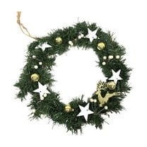 EWASWON Christmas White Artificial 8 Inch Christmas Wreath, Indoor Outdoor Decor with Berries & Pine Cones, Easy to Hang for Door Window, Winter Holiday Gift