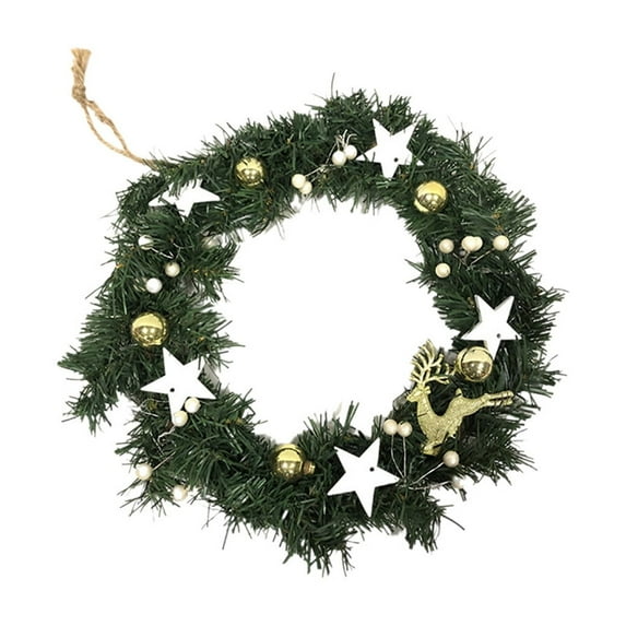 EWASWON Christmas White Artificial 8 Inch Christmas Wreath, Indoor Outdoor Decor with Berries & Pine Cones, Easy to Hang for Door Window, Winter Holiday Gift