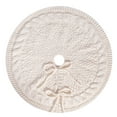 thumbnail image 1 of EWASWON Christmas White Cable Knit Christmas Tree Skirt - 18 Inch, Reusable for Small Trees & Pencil Trees, Holiday Decor, 1 of 6