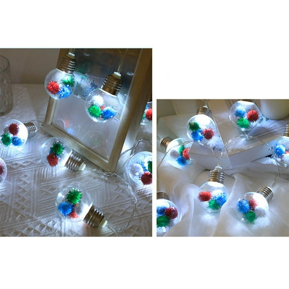 EWASWON Christmas White Christmas String Lights, 200cm LED Holiday Light String with 10 Bulbs, Plastic Decorative Lights for Xmas Tree Home Decor, Battery Powered