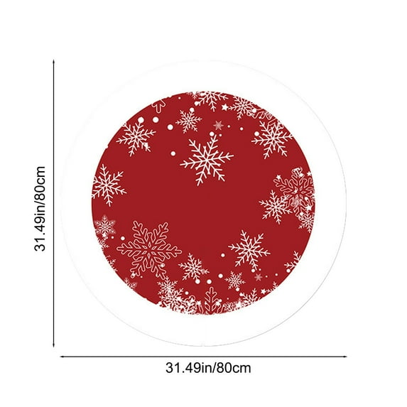 EWASWON Christmas White Round Christmas Tree Skirt 31 Inch - Non-Slip, Modern Holiday Prints, for Living Room Xmas Decor, Polyester Low Pile