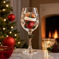 thumbnail image 1 of EWASWON Christmas Wine Glasses Set of 4, Hand-Painted Crystal Goblets with Tree & Snowflake, Holiday Stemware for Red/White Wine, Gift, 1 of 7