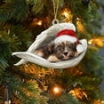 thumbnail image 1 of EWASWON Creative Christmas Angel Dog Ornament - 8cm Acrylic Small Christmas Tree Decoration for Holiday Gifts, 1 of 5