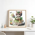 thumbnail image 1 of EWASWON Cute Floral Kitten Diamond Painting Kit, 11.8x11.8in Full Drill DIY Rhinestone Art Craft Set, Beginner Stress Relief Handmade Wall Decor Gift for Adults Ki-ds, 1 of 8