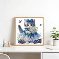 thumbnail image 1 of EWASWON Cute Kitten Partial Drill Diamond Painting Kit, DIY Rhinestone Craft Set for Adults Ki-ds, Home Wall Decor Handmade Art Gift 11.8x11.8 Inch, 1 of 3