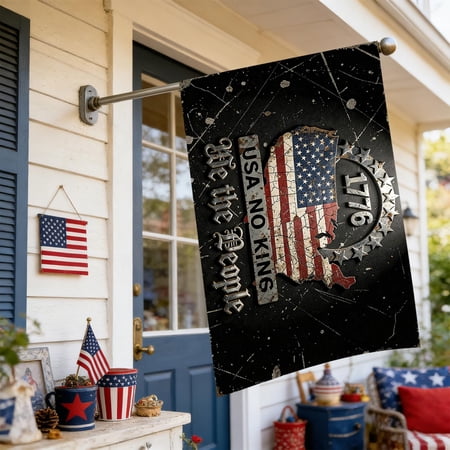 EWASWON Double Sided Patriotic Garden Flag 35x59 Inch - We Don't Do Kings Outdoor Yard Decoration for 4th of July, Fade Resistant Polyester