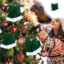 EWASWON Flocked Christmas Bow Ornament - Green Hanging Holiday Decoration for Christmas Tree & Window, Festive Xmas Gift Decor