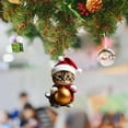 thumbnail image 1 of EWASWON Funny Christmas Cat Ornament - 2D Acrylic Hanging Decor for Christmas Tree, Festive Gift, 1 of 2