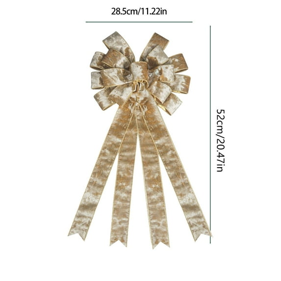 EWASWON Gold Velvet Christmas Bow - Oversized Gold Trimmed Holiday Bow for Christmas Tree, Gift Wrapping & Home Decor