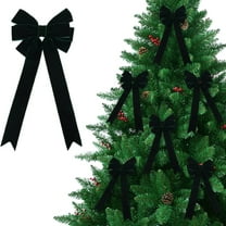 EWASWON Green Velvet Christmas Bows - 11.4" Christmas Tree Decorations with Twist Ties for Wreath, Garland Holiday Decor
