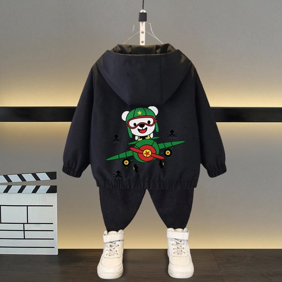 EWASWON Kids Hooded Jacket for Boys & Girls, Lightweight Spring Jacket with Long Sleeves, Soft Breathable Stretchy Coat Toddler to 11 Years