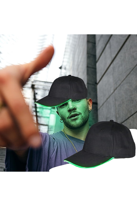 LED Light Up Hat for Rave Festival, Baseball Cap with Glowing Lights, Adjustable Battery Operated Costume Accessory for Men Women Adult Concert Halloween