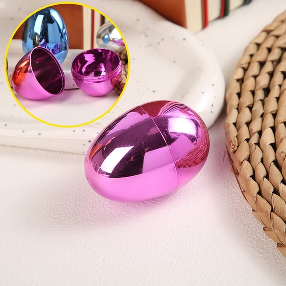 EWASWON Large Fillable Plastic Easter Eggs for Hunting - 2.36 Inch Shiny Bulk Empty Eggs, Reusable for Easter Basket Stuffers & Party Favors (X Count)