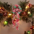 thumbnail image 1 of EWASWON Large Sequined Christmas Bow, Multicolor Lattice Ribbon Bow for Christmas Tree Top, Holiday Gift Wrapping & Home Party Decorations, 1 of 6
