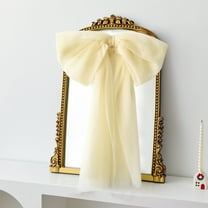 EWASWON Oversized Beige Velvet Christmas Bow - 29.5" Hanging Wrinkle-Free Holiday Decor for Christmas Tree, Wedding & Party