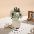 thumbnail image 1 of EWASWON Plastic Vase Ceramic Look Glazed Finish Dried Flower Vase for Living Room Cabinet Shelf Decor Centerpiece, 1 of 6