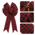 thumbnail image 1 of EWASWON Pre-Tied Red Christmas Wreath Bow - 15.7in Large Xmas Bow for Tree, Door, Outdoor Garland Decoration, Polyester Holiday Festive Bow, 1 of 7