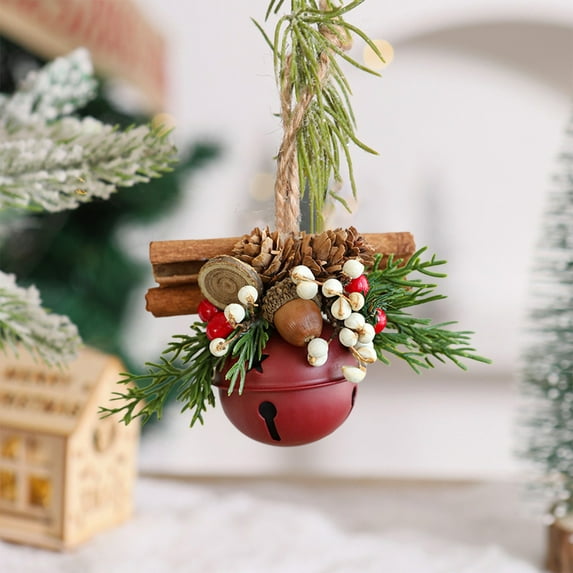 EWASWON Red Christmas Bell Ornament - Metal Xmas Jingle Bell Decor for Christmas Tree, Reusable Holiday Hanging Ornaments for Home Festive Decor