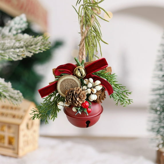 EWASWON Red Metal Christmas Bells Ornament - Festive Christmas Tree Hanging Decor for Indoor, Door & Wall - Small Christmas Ornaments 2024