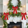 thumbnail image 1 of EWASWON Red Velvet Christmas Bow - Oversized Wired Holiday Decor for Tree, Mantle & Party, 9.6"x13.8" Easy to Hang Festive Ornament, 1 of 6