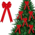 thumbnail image 1 of EWASWON Red Velvet Christmas Bows - 11.4" Hanging Velvet Bows for Christmas Tree, Wreath, Garland - Vintage Holiday Home Decor Ornaments, 1 of 6
