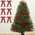 thumbnail image 1 of EWASWON Red Velvet Christmas Tree Bows, 16 Pcs Pre-Tied 5x7 Inch Wreath Garland Gift Bows, Holiday Indoor Decorations, 1 of 5