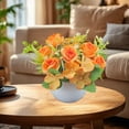 thumbnail image 1 of EWASWON Small Artificial Potted Plant, Orange Fake Flowers in Pot, Faux Flower for Table Decor, Maintenance Free Indoor Plant, 1 of 6