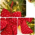 thumbnail image 1 of EWASWON Small Christmas Velvet Bow Ornament - Flocking Holiday Tree Topper Wreath Decor, Red Gift Wrap Accessory, 1 of 6