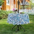 thumbnail image 1 of EWAYBY Round Tablecloth with Umbrella Hole and Zipper for Patio Garden (60" Round, Blue), 1 of 7
