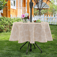 thumbnail image 1 of EWAYBY Round Tablecloth with Umbrella Hole and Zipper for Patio Garden (60" Round, Khaki), 1 of 6