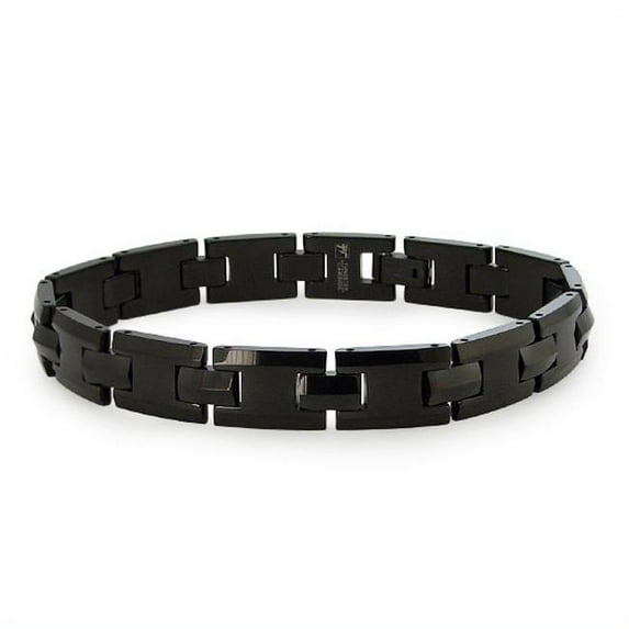 EWC B12053 Black Tungsten Carbide Mens Link Bracelet