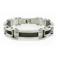 thumbnail image 1 of EWC B30283 Stainless Steel Mens Bracelet with Cable and Carbon Fiber, 1 of 1