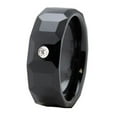 thumbnail image 1 of EWC R40039-105 Black Multi-Faceted Ceramic Ring with CZ - Size 10.5, 1 of 1