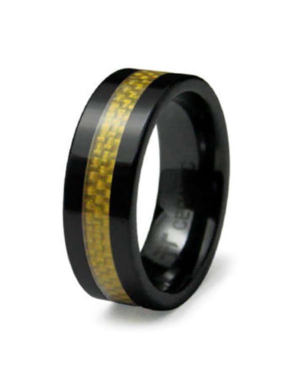 R40002-100 Ceramic Ring with Carbon Fiber Inlay - Size 10