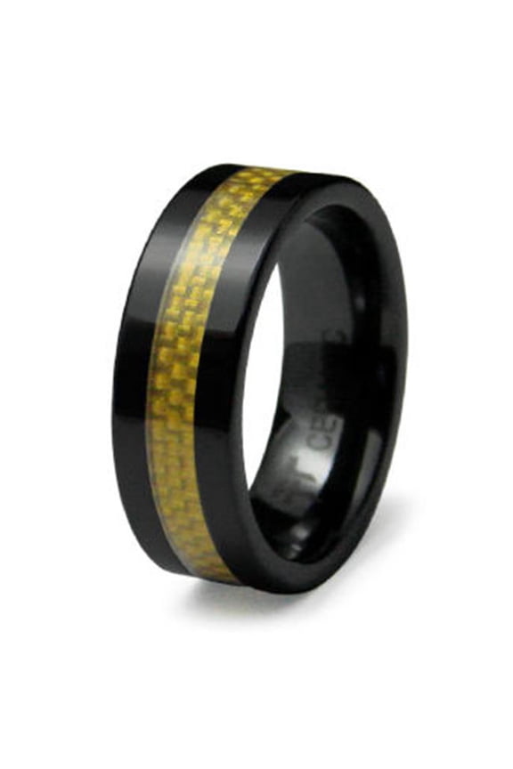 R40002-120 Ceramic Ring with Carbon Fiber Inlay - Size 12