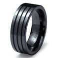 thumbnail image 1 of EWC R40025-110 Ceramic Grooved Flat Band Ring - Size 11, 1 of 1
