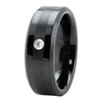 thumbnail image 1 of EWC R40058-090 Black Ceramic Ring with CZ & Satin Finish - Size 9, 1 of 1