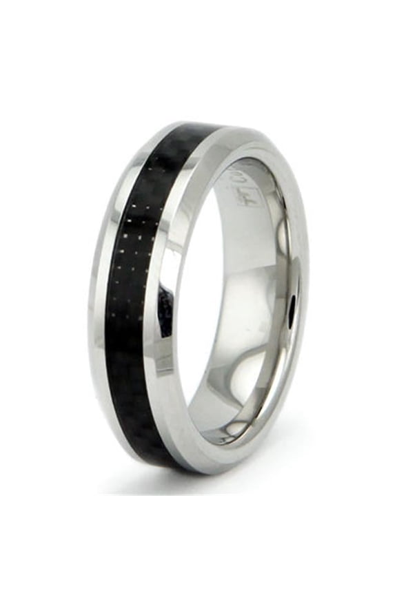 R60010-100 Cobalt Chrome Ring with Black Carbon Fiber Inlay - Size 10