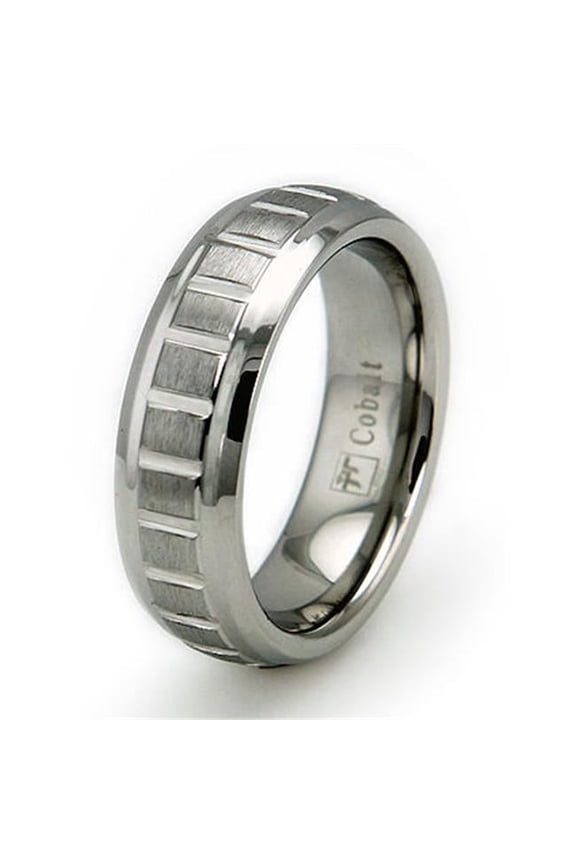 R60069-090 Cobalt Chrome Groove Ring - Size 9