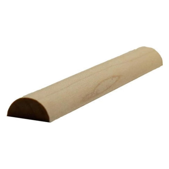 EWHR11 Half Round 3/4" Wide x 3/8" Moulding Trim. Unfinished, Maple, 94"
