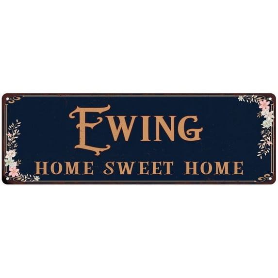 EWING Home Sweet Home Victorian Look 8x24 Metal Sign 108240046358