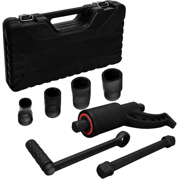 EWK 7-Piece 1" Drive Torque Multiplier Wrench Set, Heavy-Duty Lug Nut Remover with 21, 33, 38, 41mm Sockets for Semi Trucks, Buses, RVs, and Coaches$$