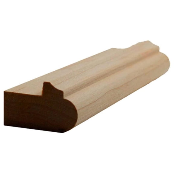 EWLR12 Kitchen Cabinet Light Rail 1-3/8" Wide x 7/8" Trim. Unfinished, Maple, 94"