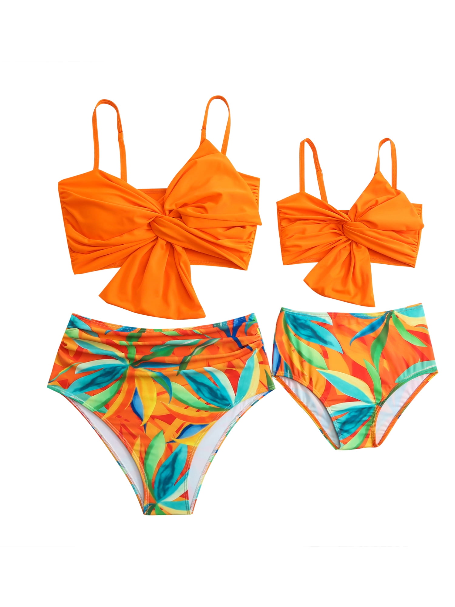 EWODOS Mommy and Me Bathing Suits Girls 2 Pieces Swimsuit for Women Big Bowknot Bikini Set
