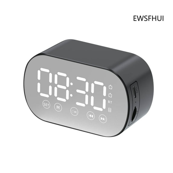 EWSFHUI Wireless Bluetooth Speaker,Mini Portable Card Mirror Alarm Clock Sound Alarm Clock Settings for all Cellphone Home Decor Gifts