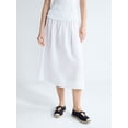 thumbnail image 1 of Free Assembly Women's and Women's Plus Smocked Drawstring Cotton Maxi Skirt, Sizes XS-4X, 1 of 5