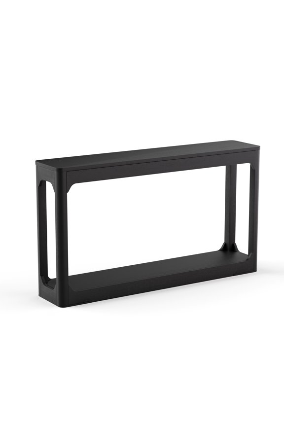 Console Table Black 55.1" Slim with Curved Legs for Entryway Behind Sofa Hallway