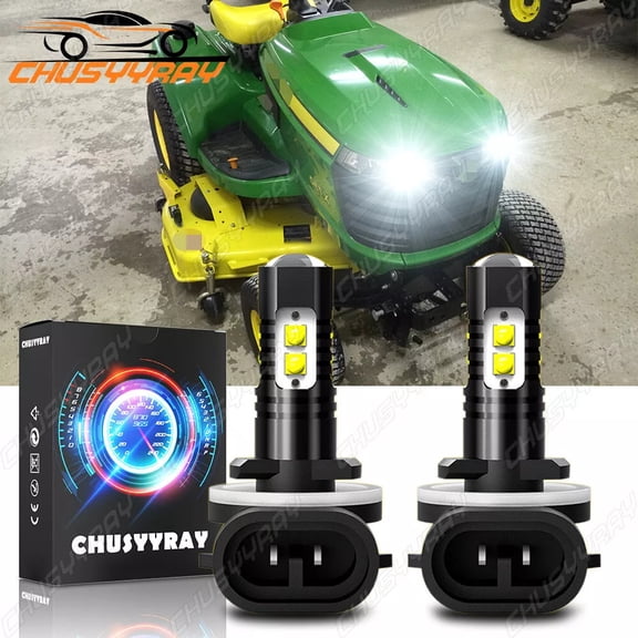 EX Bright LED Light Bulbs 6000K White 2Pcs - for Deere X730 X734 X738 X739 X750 X754 X758 AM118013