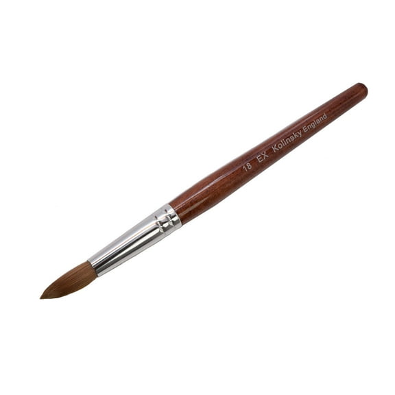 EX Kolinsky Acrylic Nail Brush for Acrylic Powder Manicure Pedicure - Size #18 (ROUND)